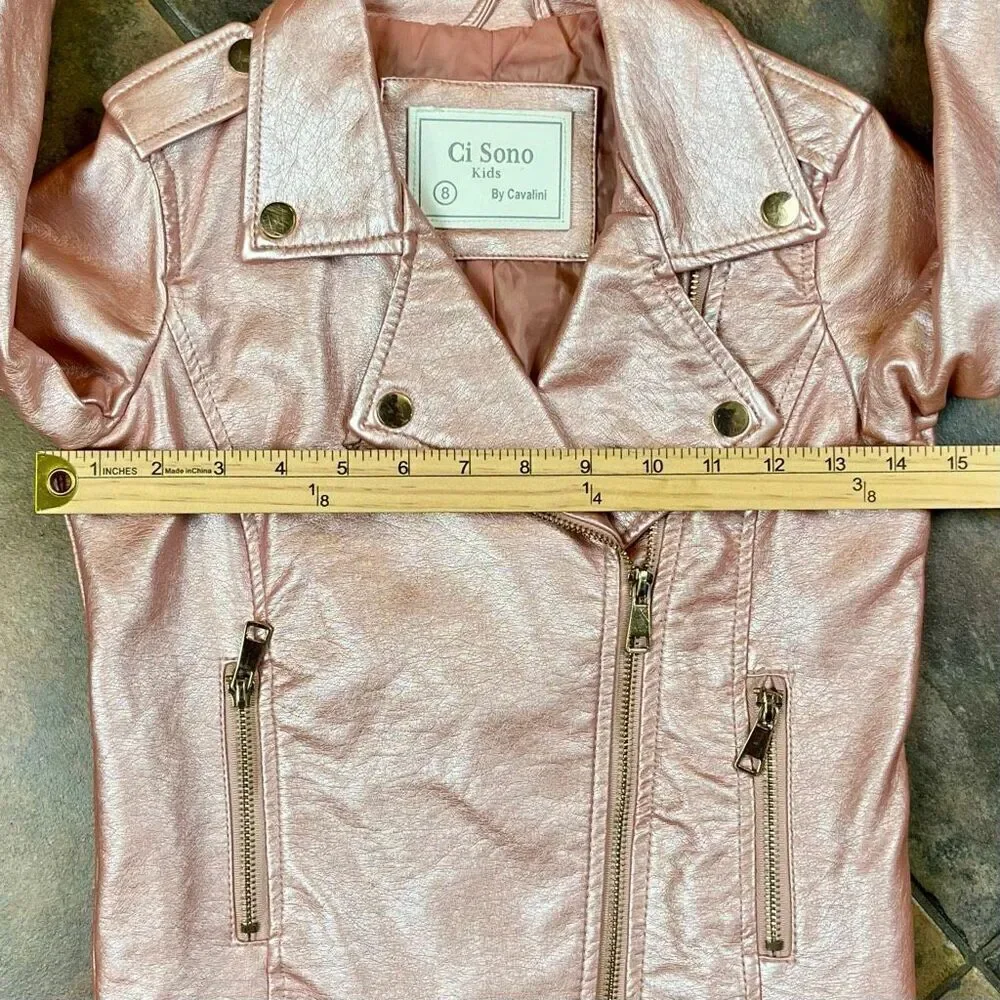 Ci Sono by Cavalini Kids Faux Leather Moto Jacket 8